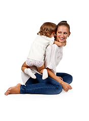 Image showing mother and little daughter in the studio