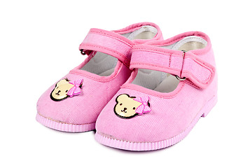 Image showing a pair of baby pink shoes