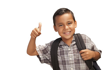 Image showing Happy Young Hispanic School Boy with Thumbs Up