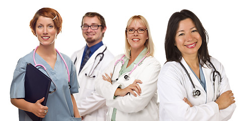 Image showing Group of Doctors or Nurses on a White Background