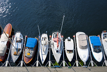 Image showing Parked sailboats