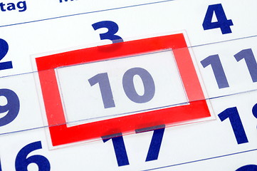 Image showing 10 calendar day