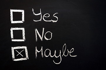 Image showing choose yes or no