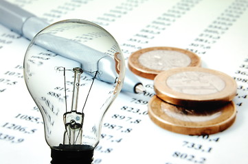 Image showing bulb with business background