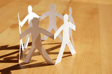 Image showing teamwork of paper man