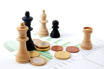 Image showing chess man over business chart