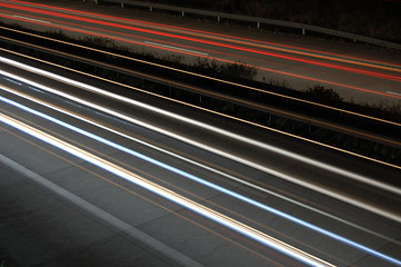 Image showing highway at night with traffic