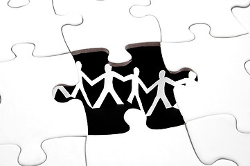 Image showing puzzle and teamwork