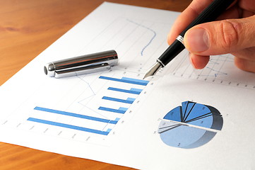 Image showing business chart and hand