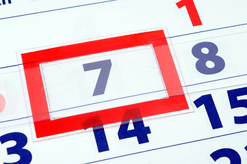 Image showing 7  calendar day