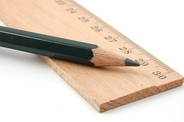 Image showing pencil and ruler