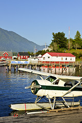 Image showing Sea plane at dock in Tofino, Vancouver Island, Canada