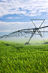 Image showing Irrigation equipment on farm field