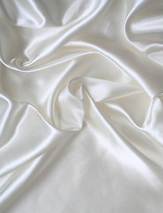 Image showing Smooth elegant white silk as background 