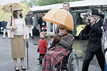 Image showing Goodwood revival visitors.