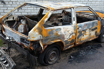 Image showing Burnt car