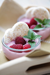 Image showing raspberry yogurt