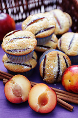 Image showing muffins with plums