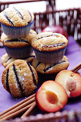 Image showing muffins with plums