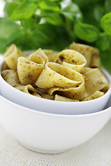 Image showing papardelle with pesto