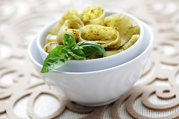 Image showing papardelle with pesto