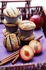 Image showing muffins with plums