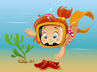 Image showing Girl and starfish