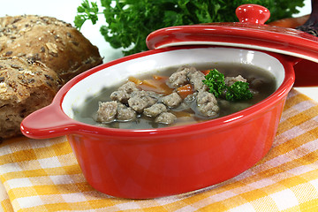 Image showing liver spaetzle soup