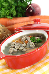 Image showing liver spaetzle soup