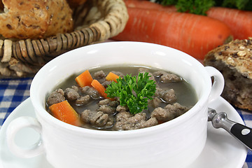 Image showing liver spaetzle soup