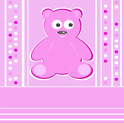 Image showing Cute Teddy Bear girl pink background