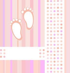 Image showing baby girl announcement card background. vector illustration