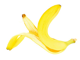 Image showing Single yellow banana peel