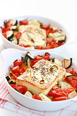 Image showing Baked Feta cheese with vegetables