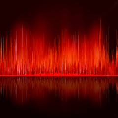 Image showing Sound waves oscillating on black background. EPS 8