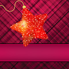 Image showing ?hristmas stars on red background. EPS 8