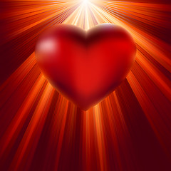 Image showing Heart shining with light of love. EPS 8