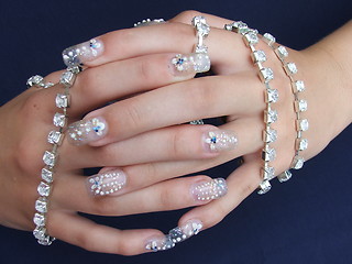 Image showing hand with decorated nails