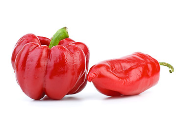 Image showing Two sweet red bel peppers