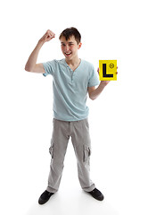 Image showing Teen boy fist of success