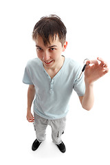 Image showing Teen holding a key