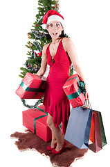 Image showing Happy woman with Christmas presents