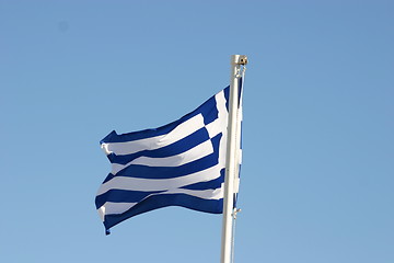 Image showing greek flagg flying