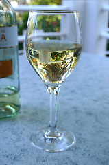 Image showing wine glass and bottle