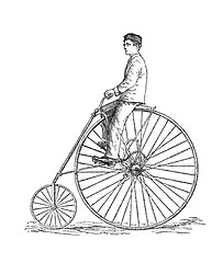 Image showing Bicycle fashion of 1880.