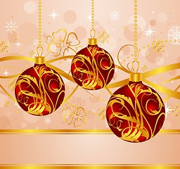 Image showing abstract background with Christmas balls