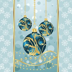 Image showing Christmas background with set balls