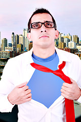 Image showing Stylized superhero businessman