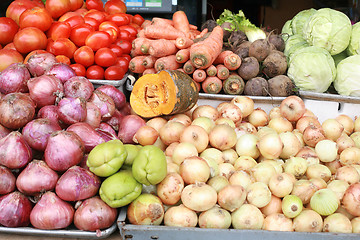Image showing assorted vegetables on farmer's market 