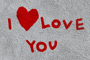 Image showing I love you on the wall